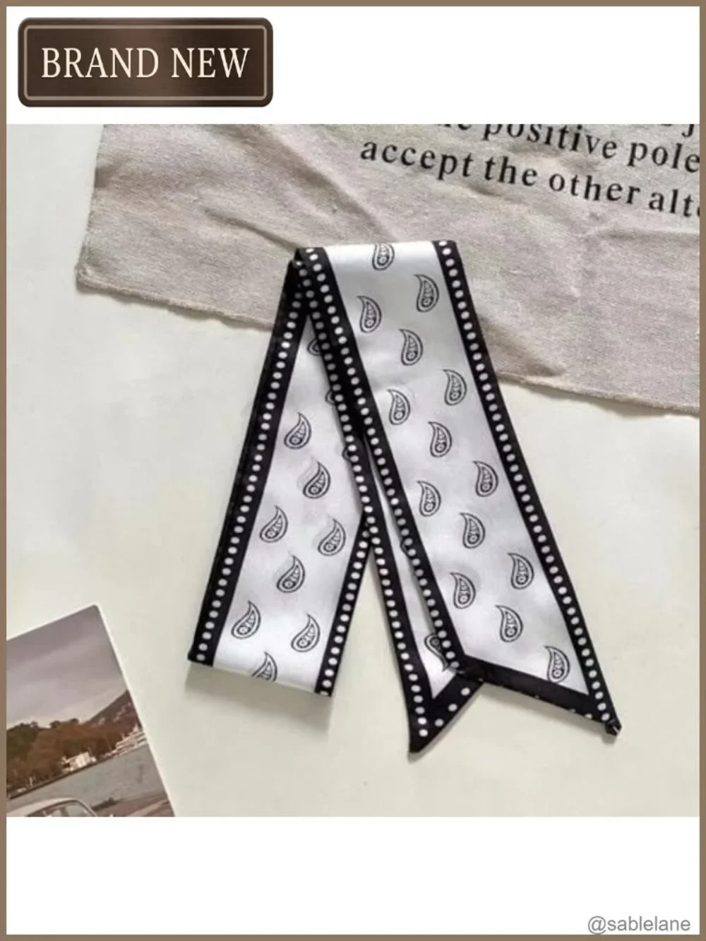 4 Silk Feel Fashion Scarves - Versatile Headband Neck Scarf Set Gift